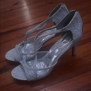 Silver Glitter Heels